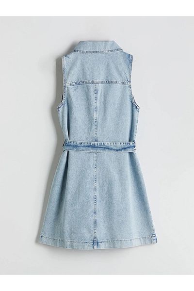 LC Waikiki Rochie din blugi cu guler de cămașă