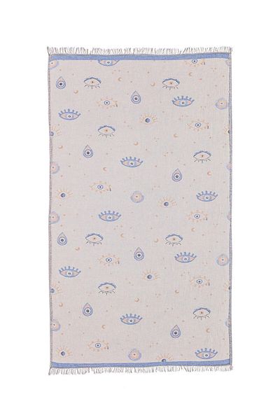 LC Waikiki Πετσέτα θαλάσσης με στάμπα ματιών 90x165 cm