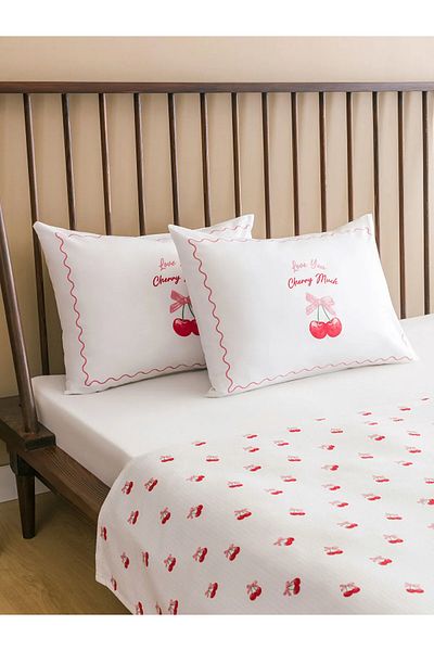 LC Waikiki Cherry Printed Double Pique Set