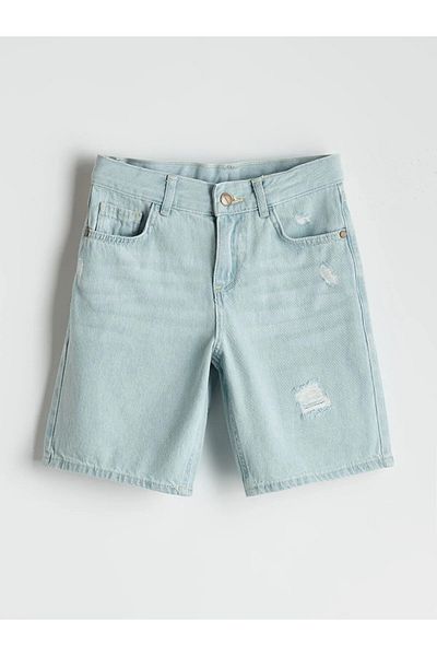 LC Waikiki Boys' Jean Shorts with Adjustable Elastic Waist