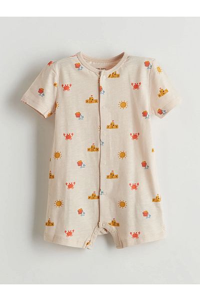 LC Waikiki Organic Fabric Printed Baby Boy Jumpsuit