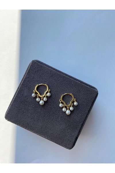 marsel aksesuar Special Series Xuping Pearl Dangle Gold Earrings