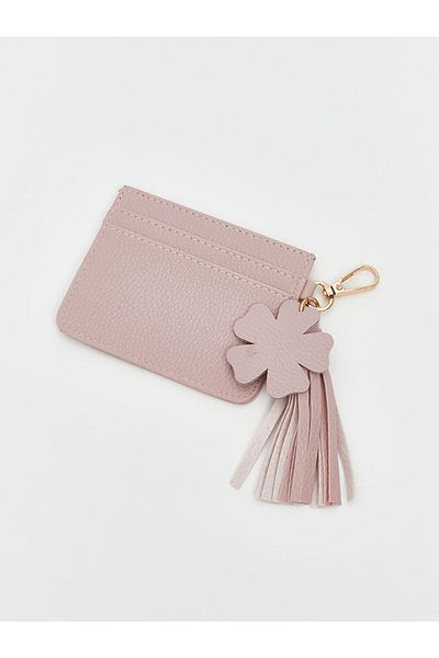 LC Waikiki Pink Leather Look Women's Card Holder