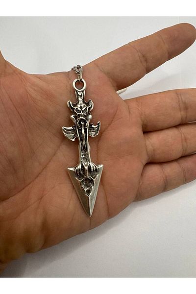 Herşey Nota Vintage Arrowhead Figured Necklace – Symbol of Power and Direction Unisex Accessory - 60 cm Chain