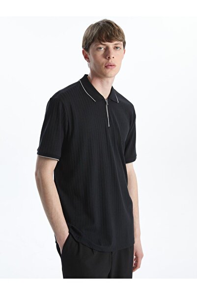 LC Waikiki Polo Neck Men's Textured T-Shirt