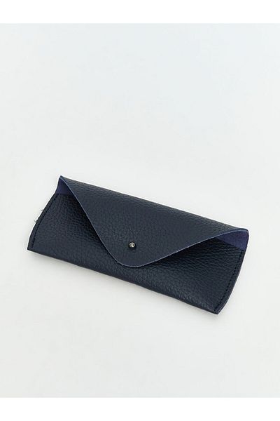 LC Waikiki Navy Blue Leather Look Men's Glasses Case