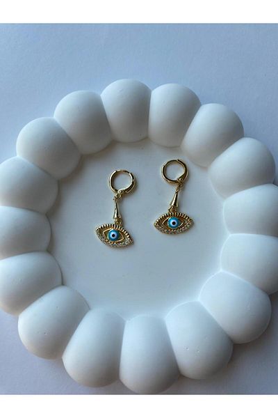 marsel aksesuar Xuping Evil Eye Dangle Gold Earrings