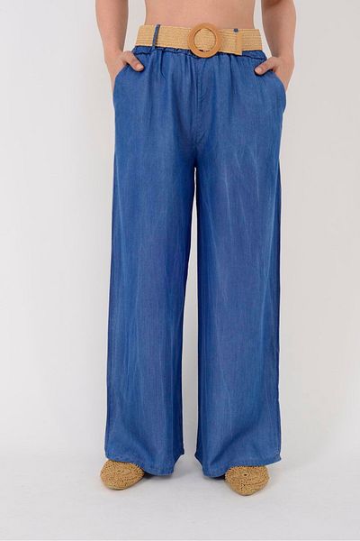 ZTO Women's Thin Fabric Belted Pants