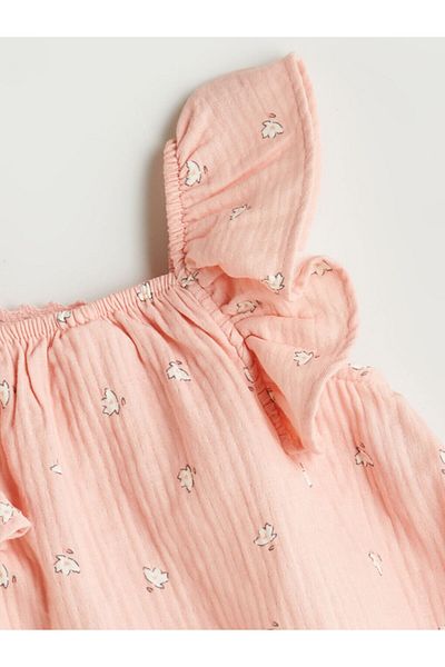 LC Waikiki Pink Square Neck Floral Baby Girl Dress