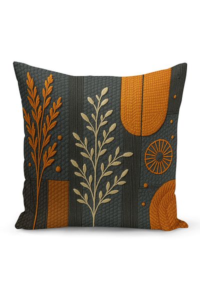 Bertille Home Husă de pernă imprimată digitală pe două părți (aspect de model de broderie Punch/Punch)