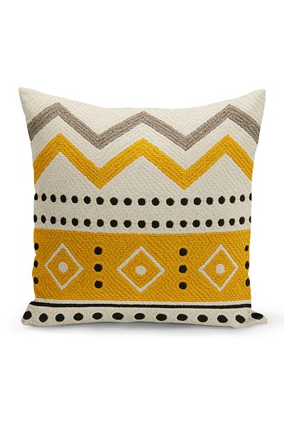 Bertille Home Husă de pernă imprimată digitală pe două părți (aspect de model de broderie Punch/Punch)