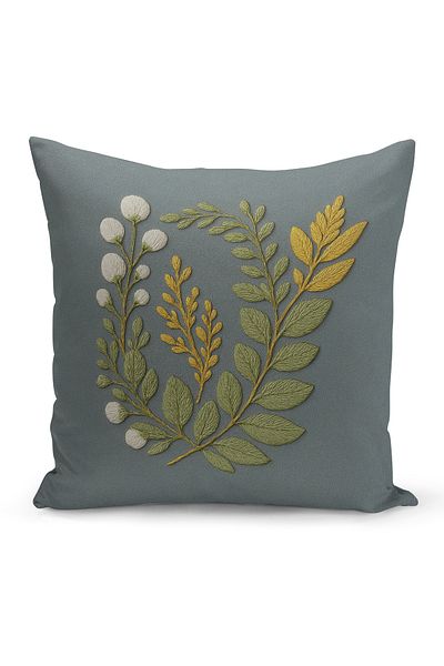 Bertille Home Husă de pernă imprimată digitală pe două părți (aspect de model de broderie Punch/Punch)