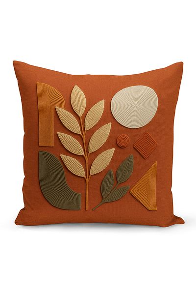 Bertille Home Husă de pernă imprimată digitală pe două părți (aspect de model de broderie Punch/Punch)