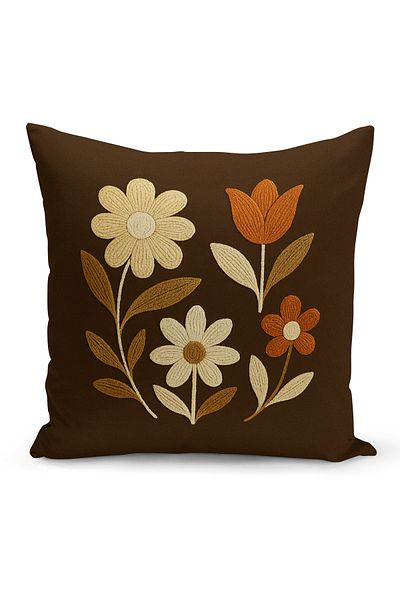 Bertille Home Husă de pernă imprimată digitală pe două părți (aspect de model de broderie Punch/Punch)