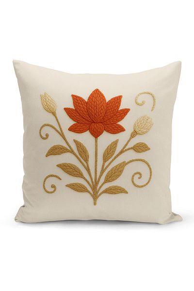 Bertille Home Husă de pernă imprimată digitală pe două părți (aspect de model de broderie Punch/Punch)