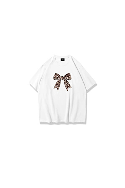 Marco Fresco Tricou oversize unisex cu imprimeu cu panglică leopard