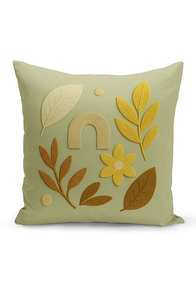 Bertille Home Husă de pernă imprimată digitală pe două părți (aspect de model de broderie Punch/Punch)