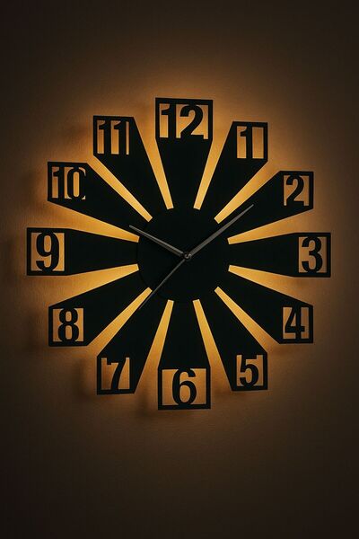 etxShop Ceas de perete modern cu iluminare LED |   Ceas de perete cu design d...