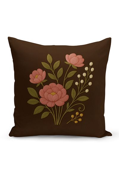 Bertille Home Husă de pernă imprimată digitală pe două părți (aspect de model de broderie Punch/Punch)