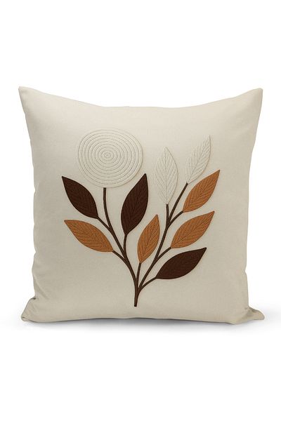Bertille Home Husă de pernă imprimată digitală pe două părți (aspect de model de broderie Punch/Punch)