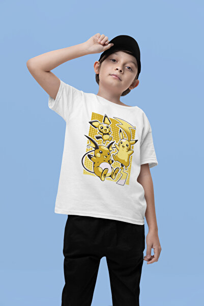 SEVBANO تي شيرت بوكيمون بيكاتشو مطبوع للأطفال للجنسين (1-12 سنة)