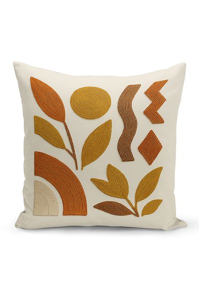 Bertille Home Husă de pernă imprimată digitală pe două părți (aspect de model de broderie Punch/Punch)