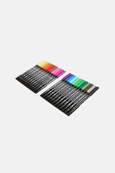 Kingart 24 Piece Twin - Tip Brush Pens, Multicolor
