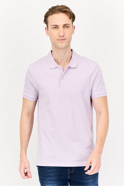 CELIO Men Regular Fit Solid Short Sleeve Polo Shirt, Lavender