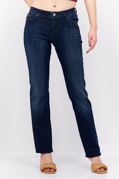 Hilfiger Denim Women Straight Fit Mid Rise Stretchable Denim Jeans, Indigo