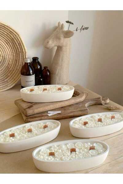 Yaratıcı sanatlar atölyesi Çiçek Yüzeyli Doğal Soya Sandal MUM Dekoratif Koku...