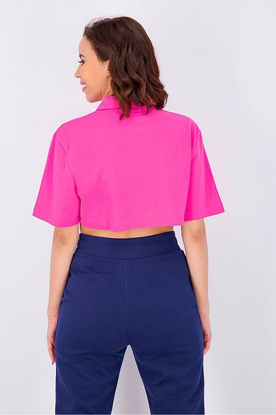 Reebok Women Classics Vector Cropped Polo Shirt, Pink