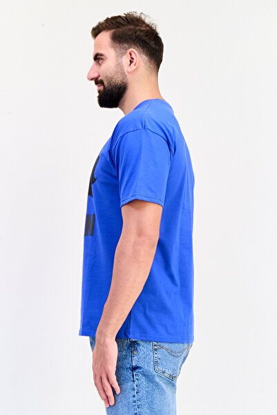 DC x Batman Men Crew Neck Short Sleeves Graphic Print T-Shirt, Blue