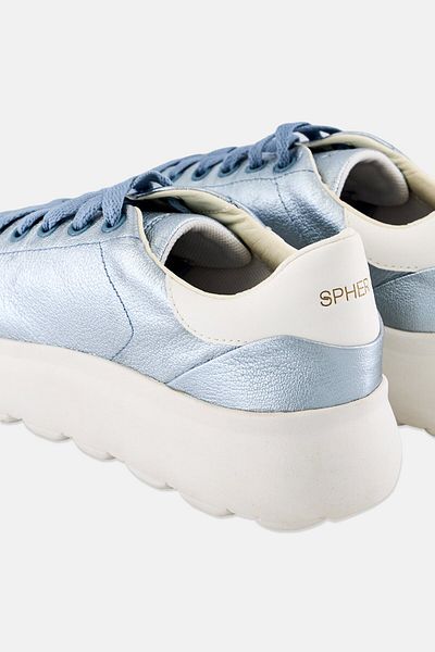 Geox Women Spherica Lace Up Casual Shoes, Light Blue