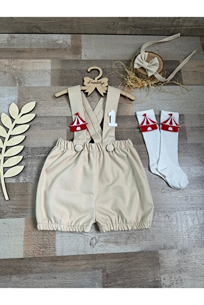 Feriatolye Sirk konsepti 1 yaş doğum günü salopeti