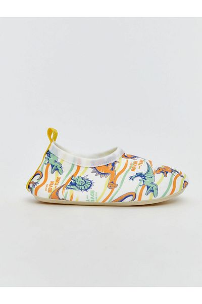 LC Waikiki Lcw Steps White Dinosaur Printed Baby Boy Sea Shoes