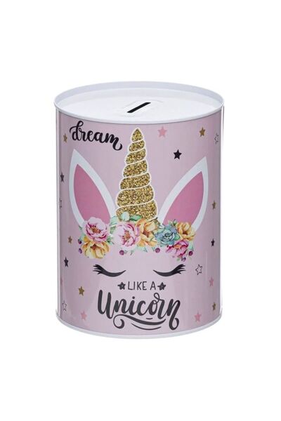 OEM Pusculita Metalica Roz Unicorn Ø12x16cm