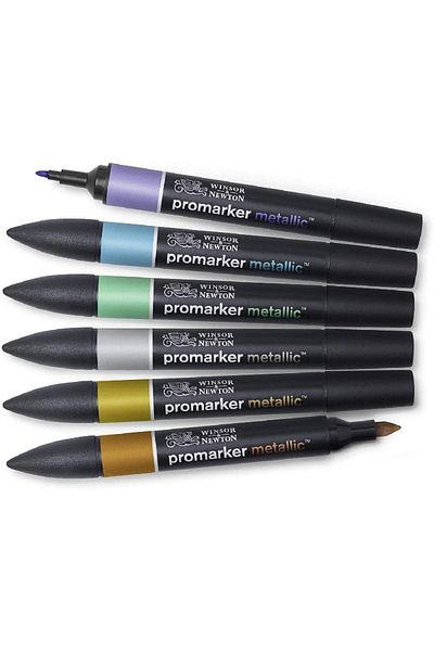 Winsor Newton ProMarker Metallic (6 Colors) Graphic Art Marker