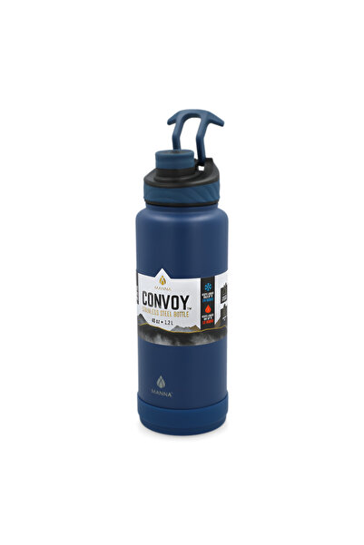 manna Convoy Stainless Steel Easy Carry Handle Water Bottle Blue and Black
