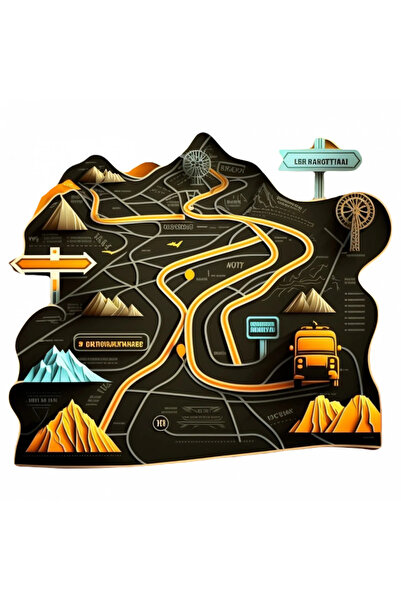 INOVATIX Set de 8 autocolante cu hartă rutieră, INOVATIX®. 6 cm