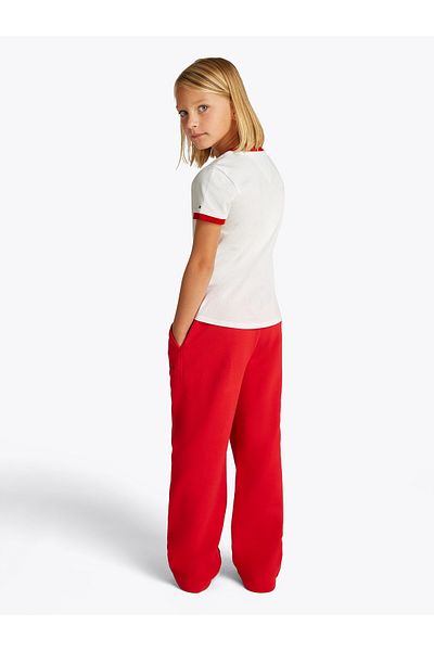 Tommy Hilfiger Girls White Flag Slim T-Shirt