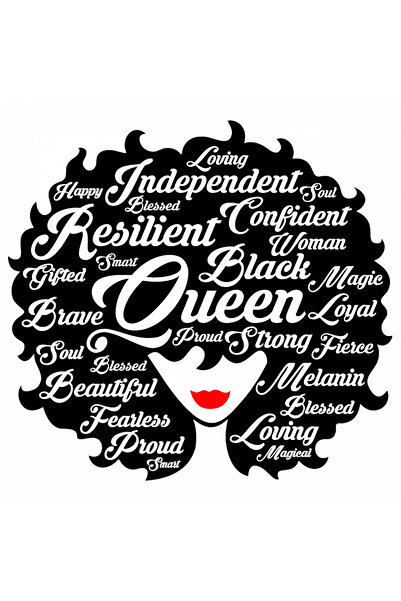 INOVATIX Set de 8 piese, autocolant Femeie cu păr Afro Queen, INOVATIX®. 6 cm