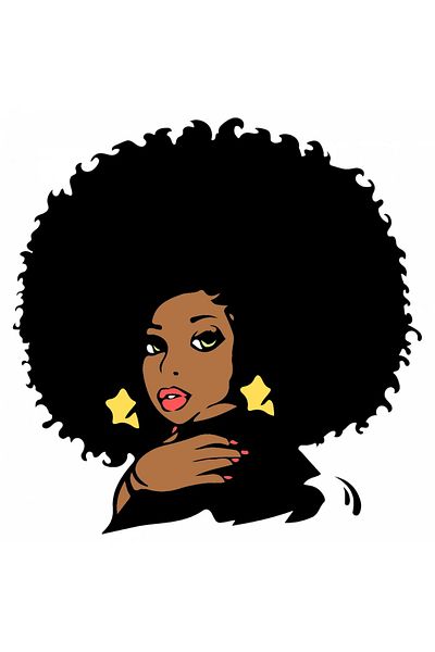 INOVATIX Set of 8 pieces, Afro Woman with curly hair sticker, INOVATIX®. 6 cm