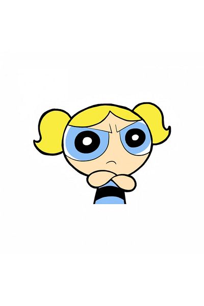 INOVATIX Set de 8 piese, autocolant Meme Fetițele Powerpuff cu bule, INOVATIX®. 6 cm