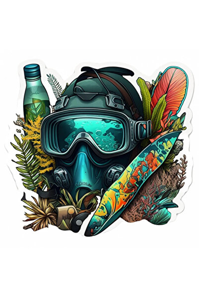 INOVATIX Set de 8 piese, autocolant echipament snorkeling, INOVATIX®. 6 cm