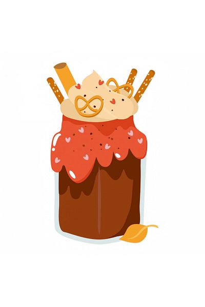 INOVATIX Set de 8 autocolante cu milkshake cu scorțișoară, INOVATIX®. 6 cm