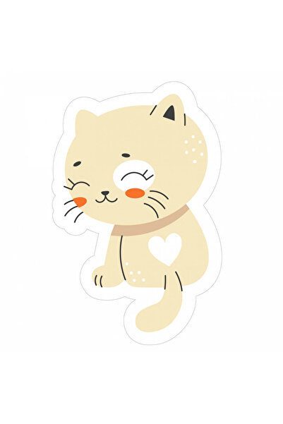 INOVATIX Σετ 8 τεμαχίων, Αυτοκόλλητο Χαριτωμένης Γάτας με Μεγάλη Καρδιά, INOV...