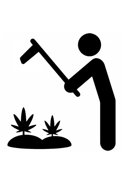 INOVATIX Set de 8 bucăți, autocolant cu fermier de canabis, INOVATIX®. 6 cm