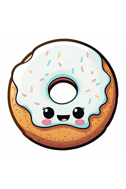 INOVATIX Σετ 8 τεμαχίων, Ντόνατ με αυτοκόλλητο ξινή κρέμα, INOVATIX®. 6 εκ.