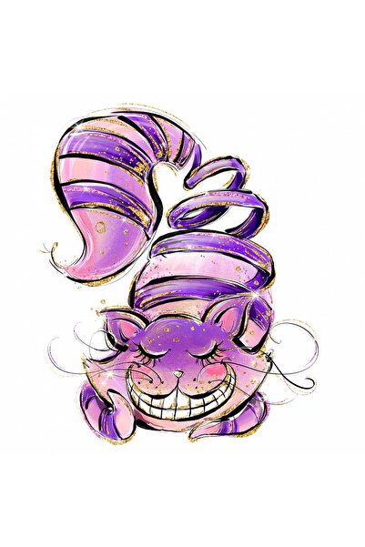 INOVATIX Set de 8 piese, autocolant Pisica Cheshire din Alice în Țara Minunil...