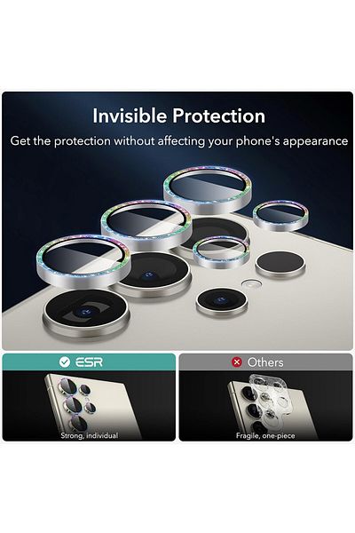 ESR Camera Film for Samsung Galaxy S24 Ultra - ESR Lens Protector Tempered Glass - Rhinestone